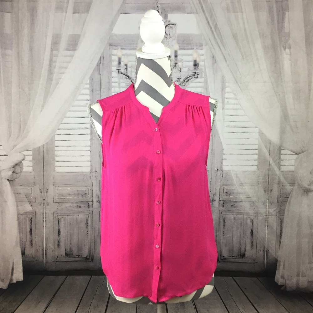Joie Fuschia Finnegan Silk Top Size S